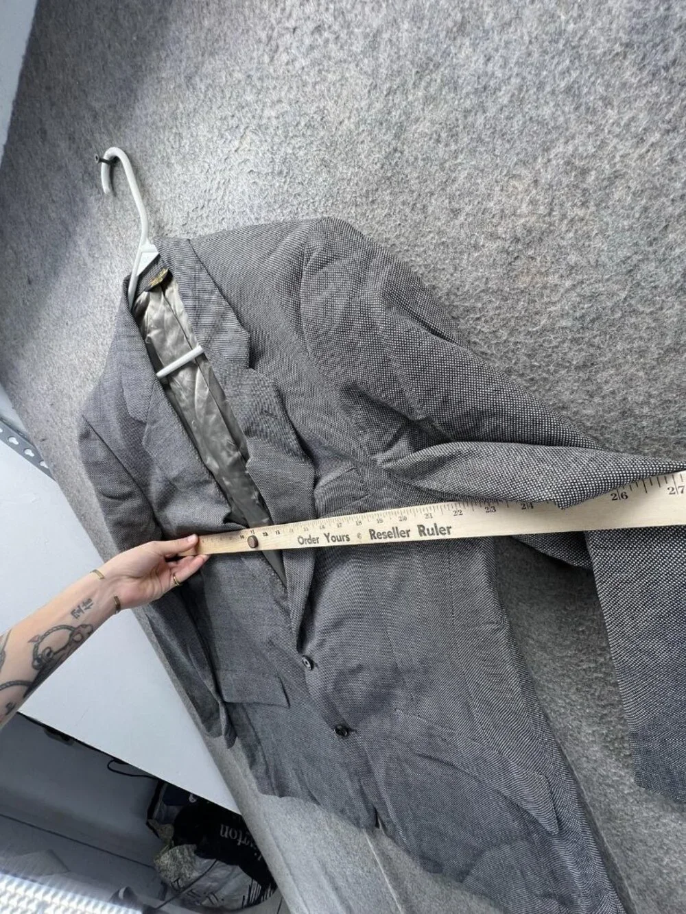 Brooks Brothers Blazer Mens 42 Gray Wool Check Sport Coat Jacket 2 Button USA